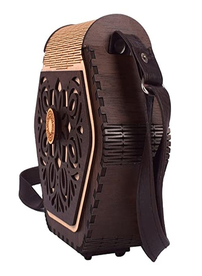 HOSTK Women's Handcrafted Wooden Light Weight Unique CLUTCHES Handbag By (Brown 1) - Image 1